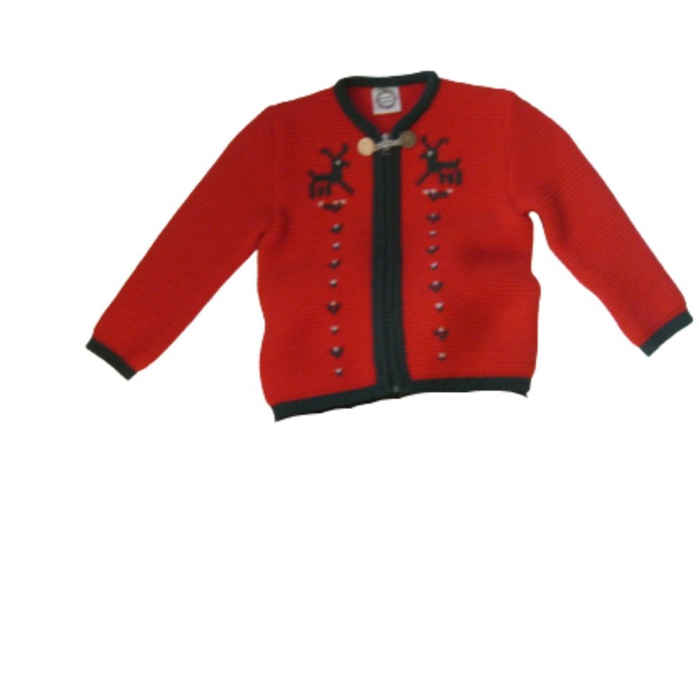 Child St Peter Trachten Sweater - Red - Wool Blend